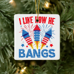 I Like How He Bangs Couple Matching Family Reunion Ceramic Ornament