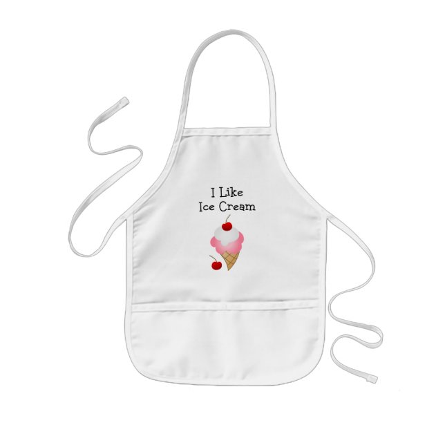 I Like Ice Cream (Girl) Kids Apron (Front)