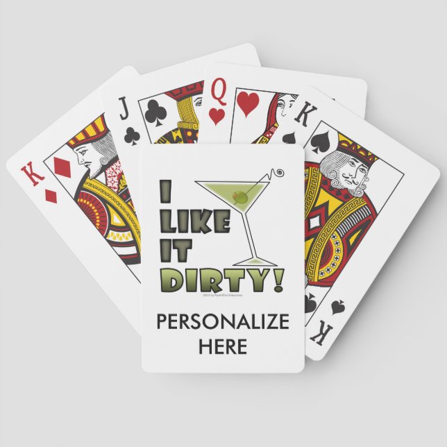 I LIKE IT DIRTY! Dirty Martini Cocktail Humour Playing Cards (Back)