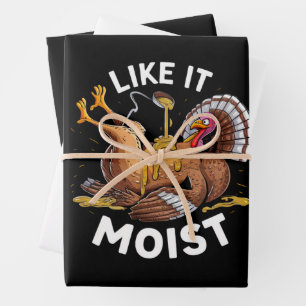 I Like It Moist Thanksgiving Turkey Gravy Wrapping Paper Sheet