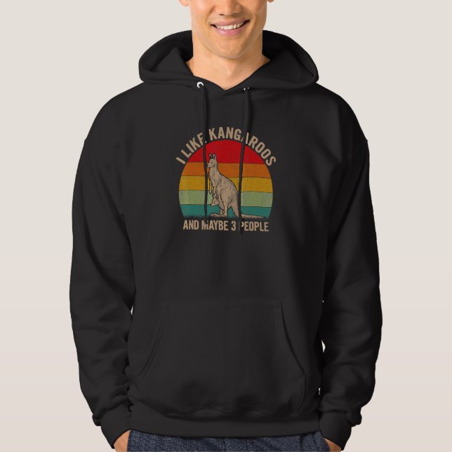 I Like Kangaroos And Maybe 3 People Kangaroo Graph Hoodie (Front)