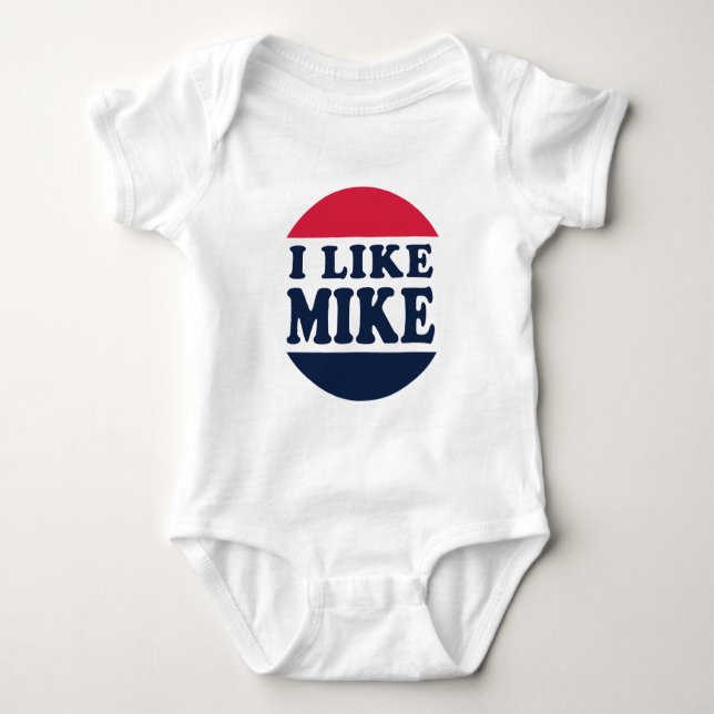 I-LIKE-MIKE-BUTTON BABY BODYSUIT (Front)