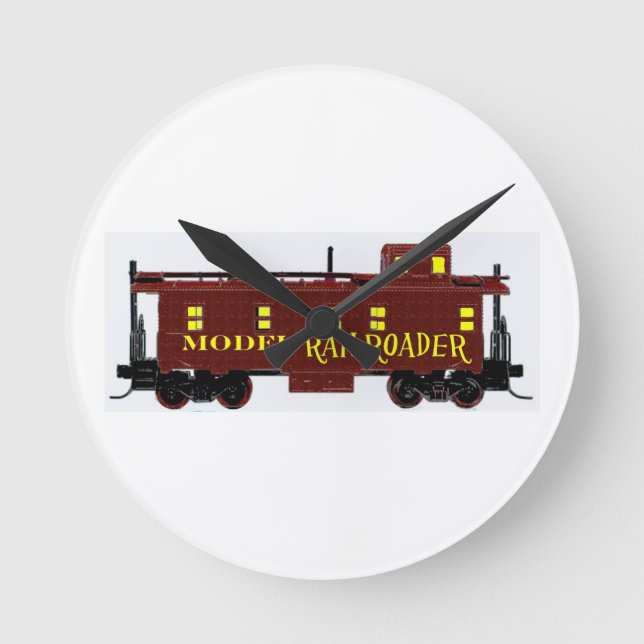 I Like Model Railroads Round Clock (Front)