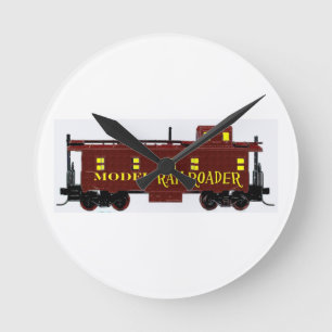 I Like Model Railroads Round Clock