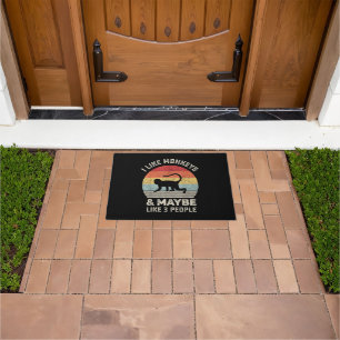 I Like Monkeys & Maybe 3 People Funny Retro Vintag Doormat