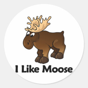 I Like Moose Classic Round Sticker