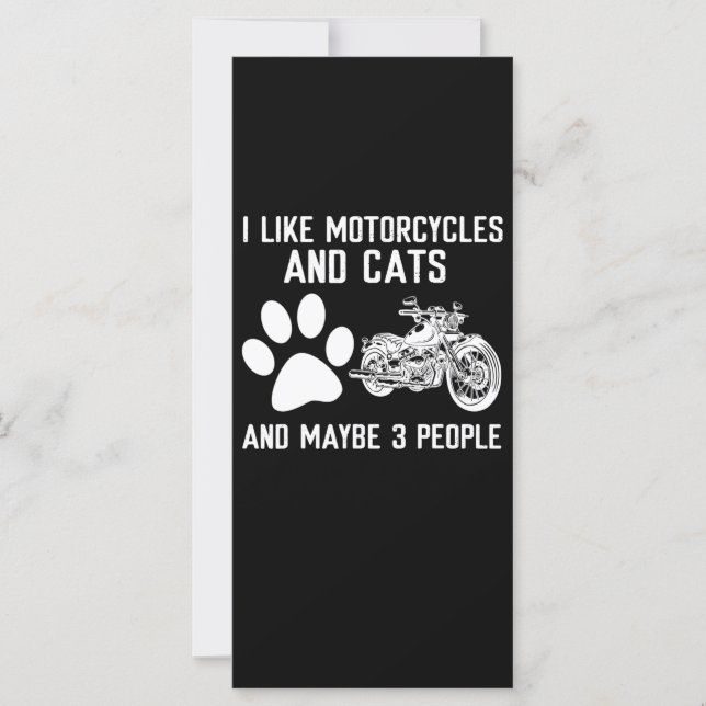 I Like Motorcycles And Cats Funny Art Gift (Front)