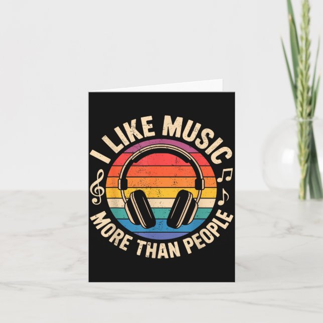 I Like Music More Than People Funny Musicians Sayi Card (Front)