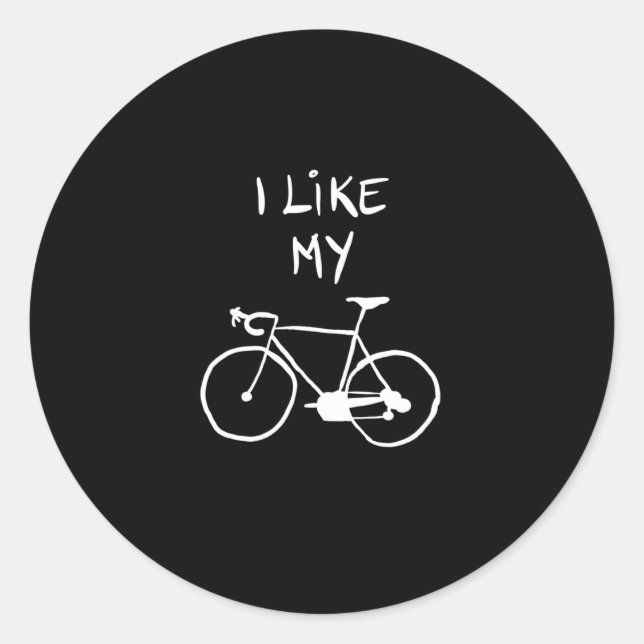 I like my bike classic round sticker (Front)