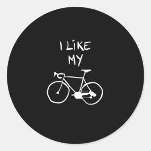 I like my bike classic round sticker