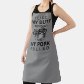 I like my butt rubbed and my pork pulled grey pig apron (Insitu)