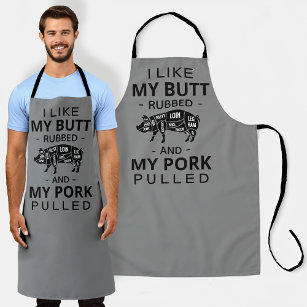 I like my butt rubbed and my pork pulled grey pig apron