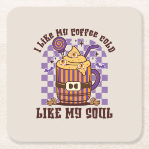 I Like My Coffee Cold Square Paper Coaster