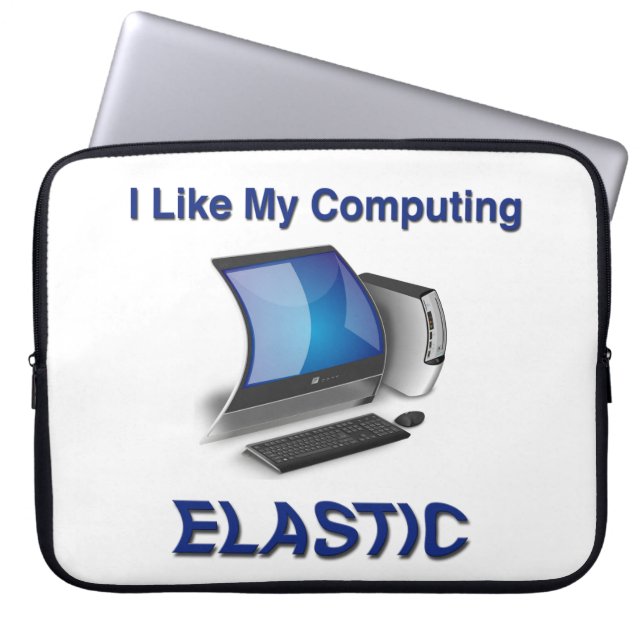 I Like My Computing Elastic Laptop Sleeve (Front)