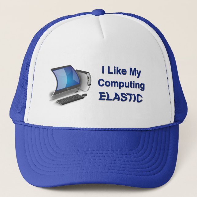 I Like My Computing Elastic Trucker Hat (Front)