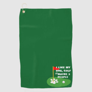 I Like My Dog Golf Towel Personalized Golf Towel