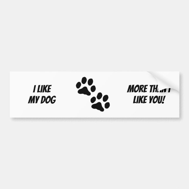 I Like My Dog More Than I Like You! Bumper Sticker (Front)