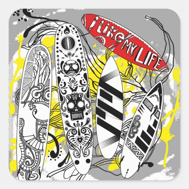 "I like MY life" surfboard stickers (Front)