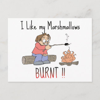 I like my mashmallows burnt postcard