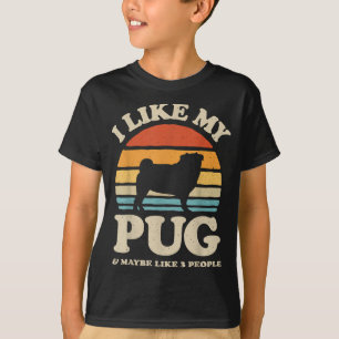 I Like My Pug And Maybe Like 3 People Dog Lover Re T-Shirt