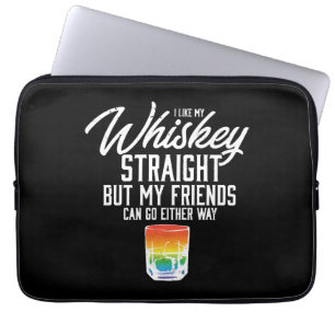 I Like My Whiskey Straight LGBT Rainbow Pride Laptop Sleeve