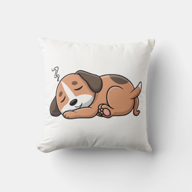 I Like Naps - Napping dog Throw Pillow (Front)