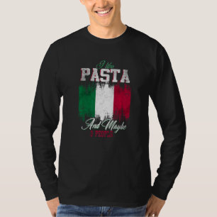I Like Pasta Italy Italian Culture Italia Flag Pre T-Shirt