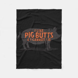 I Like Pig Butts &amp; I Cannot Lie - Vintage Bbq  Fleece Blanket