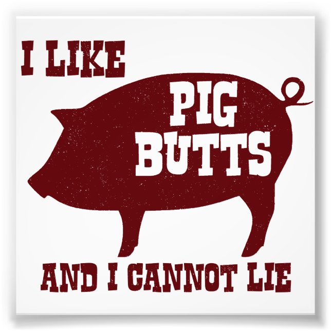 I like Pig Butts and I Cannot Lie BBQ Bacon Photo Print (Front)