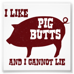 I like Pig Butts and I Cannot Lie BBQ Bacon Photo Print