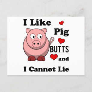 I Like Pig Butts Funny Pork Butt Roast Holiday Postcard