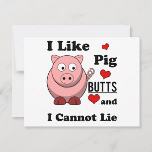 I Like Pig Butts Funny Pork Butt Roast Invitation