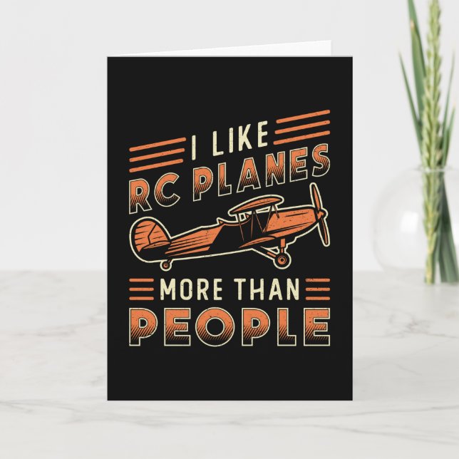 I Like RC Planes More Than People Pilot RC Planes Card (Front)