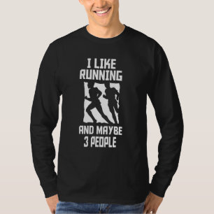 I Like Running And Maybe 3 People Retro Runner Boy T-Shirt