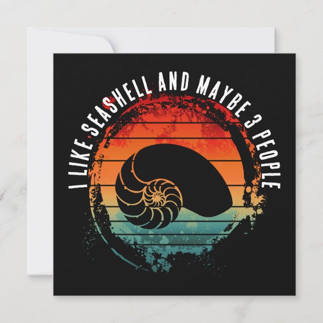 I LIKE SEASHELL AND MAYBE 3 PEOPLE INVITATION (Front)