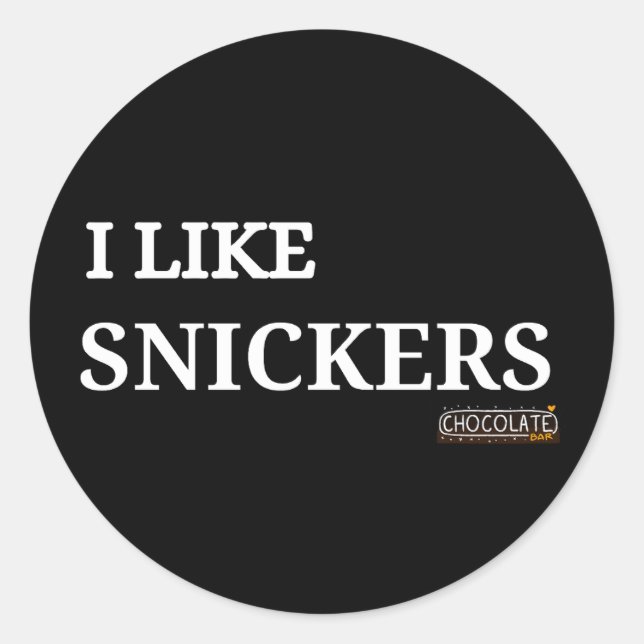 i like snickers classic round sticker (Front)