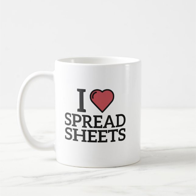 I Like Spreadsheet, Funny Accounting Coffee Mug (Left)