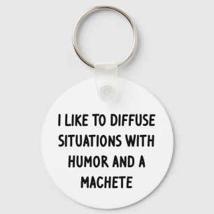 I Like to Diffuse Situations Keychain