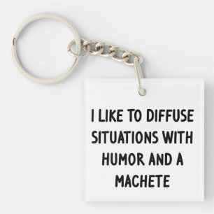 I Like to Diffuse Situations Keychain