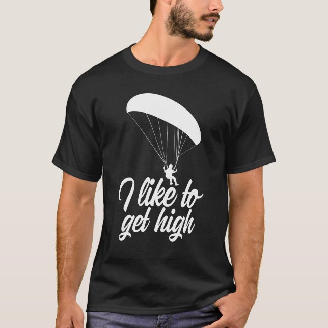 I Like To Get High Retro  Men Paraglider Adventure T-Shirt (Front)