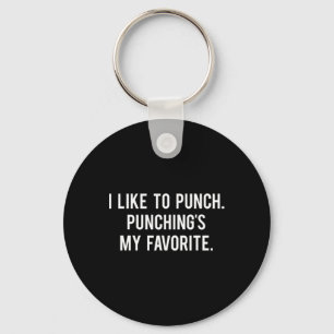 I Like To Punch Funny Love Boxing Saying Gym Train Keychain