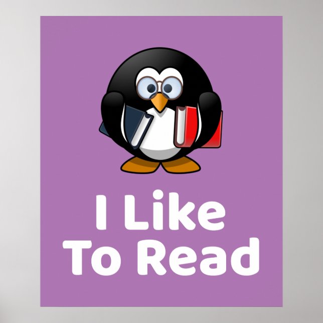 I Like To Read Penguin Poster (Front)
