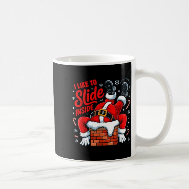 I Like To Slide Inside Funny Santa Couple Matching Coffee Mug (Right)