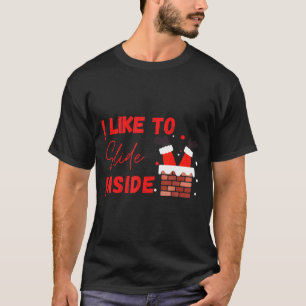 I Like To Slide Inside Funny Xmas Couple Matching  T-Shirt