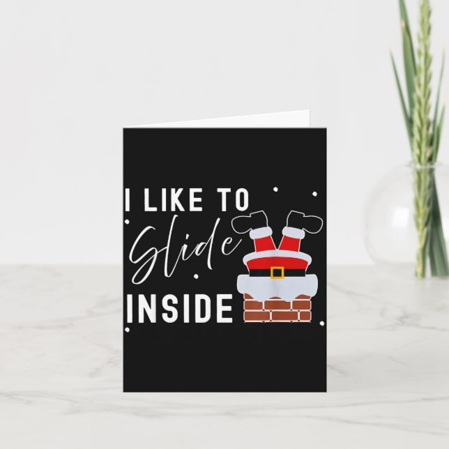 I Like To Slide Inside Funny Xmas Couple Unhinge P Card (Front)