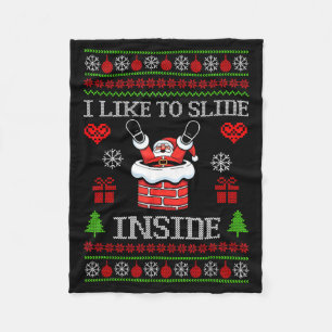 I Like To Slide Inside I Like To Ride On Top Coupl Fleece Blanket