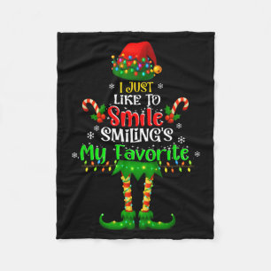 I Like to Smile Smilings My Favourite Christmas El Fleece Blanket
