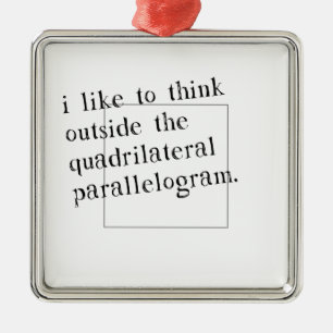 I Like To Think Outside The Box Metal Ornament