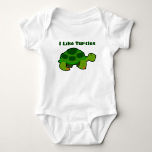 I Like Turtles - Baby Jersey Bodysuit