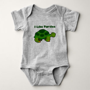 I Like Turtles - Baby Jersey Bodysuit